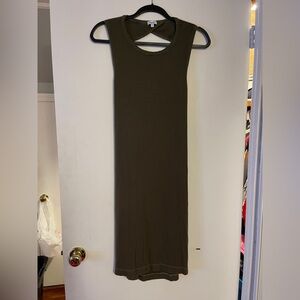 Splendid Ribbed‎ Open Back tank dress Olive green M